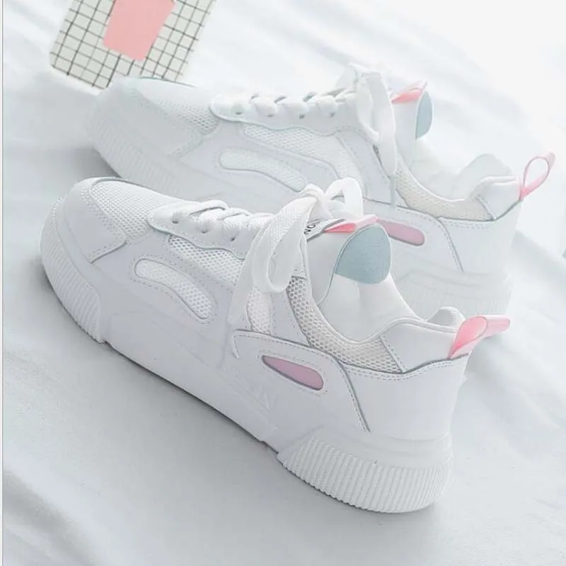 

Spring New Designer Wedges White Shoes Female Platform Lace-up Sneakers Women Tenis Feminino Casual Female Shoes Woman Y3