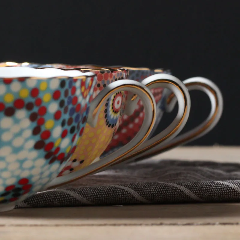 Наборы кофейных чашек в европейском стиле, Высококачественная кофейная чашка из костяного фарфора и блюдце, английский послеобеденный чай