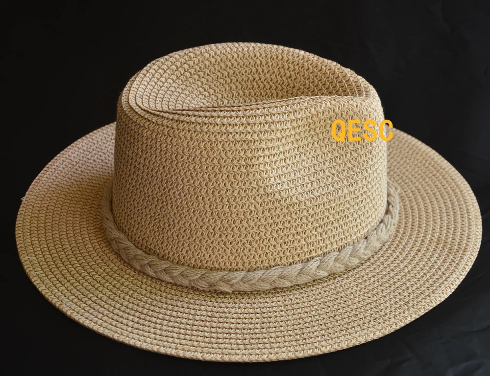 NEW High quality.Camel beige mens Fashion straw hats for summer beach