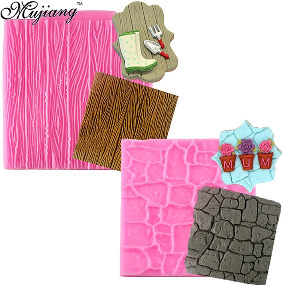 

Mujiang Stone Line Bark Texture Stripe Lace Silicone Mat Cupcake Baking Mold Fondant Cake Decorating Tools Chocolate Candy Molds