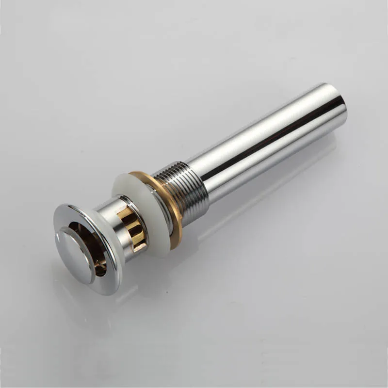 Bathroom Sink Drainer Brass Push Dwon Pop-up Chrome Polished Overflow Hole Basin Parts Faucet Accessories PJXY002C-2Y Bathroom Sink Drainer Brass Push Dwon Pop-up Chrome Polished Overflow Hole Basin Parts Faucet Accessories PJXY002C-2Y