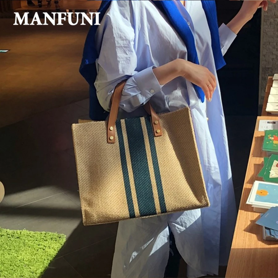

Bags For Women 2019 Luxury Handbags Designer Casual Canvas Straw Bag High Quality Large Capacity Shoulder Messenger Handbag