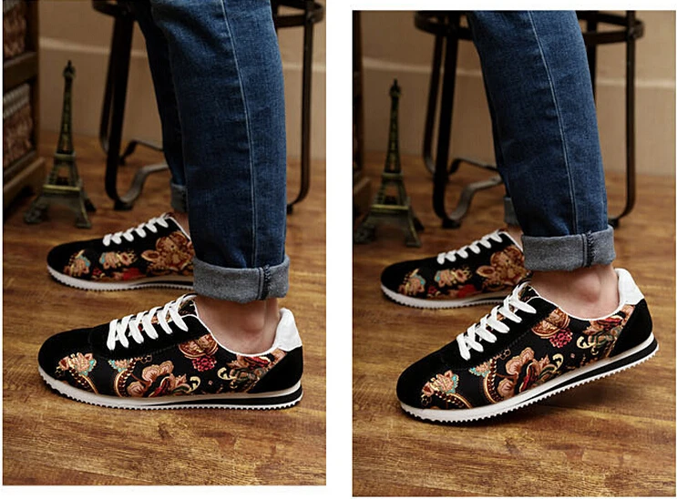 2015 Spring New Fashion Floral Casual Men's Sneakers Lace-Up Pu Male Shoes Comfortable Wear 3 Colors MS14 | Спорт и развлечения