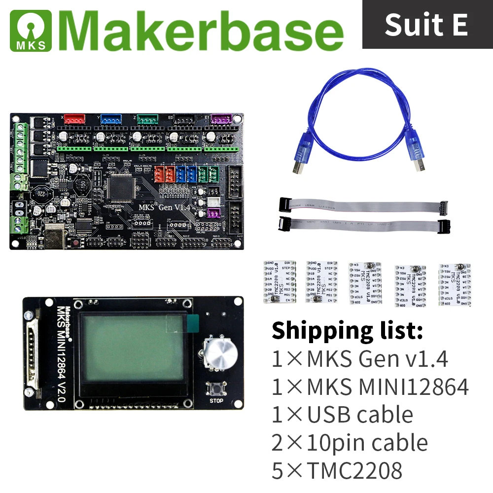 Комплекты MKS Gen v1.4 и MINI12864 для 3D принтеров разработанные Makerbase|Детали аксессуары