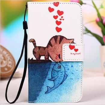 

Fashion blue butterfly Phone bag PU Leather Stand Wallet Flip Cover For Fly IQ 239 Mobile Phone Case