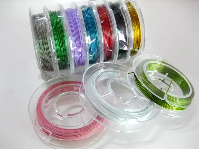 

100M(10Roll) Mixed Colour Tiger Tail Beading Cord Wire 0.45mm