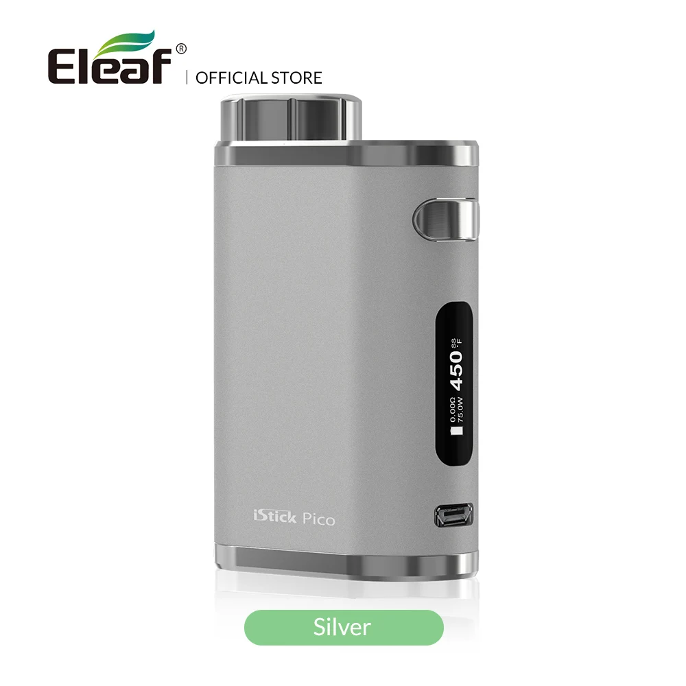 [RU/FR/ES] Eleaf iStick Pico Mod/iStick Pico 75 Вт комплект с MELO III мини распылитель коробка мод в EC головы 2 мл Melo 3 E сигареты - Цвет: Silver Mod