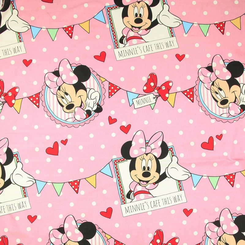 50*150 см мультяшный флаг Минни Ткань Лоскутная хлопковая ткань для детских постельных принадлежностей домашний текстиль ткань тильда кукла