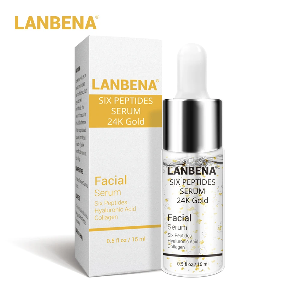 LANBENA 24K Gold Six Peptides Serum Face Cream Anti-Aging Wrinkle Lift Firming Whitening Moisturizing Acne Treatment Skin Care