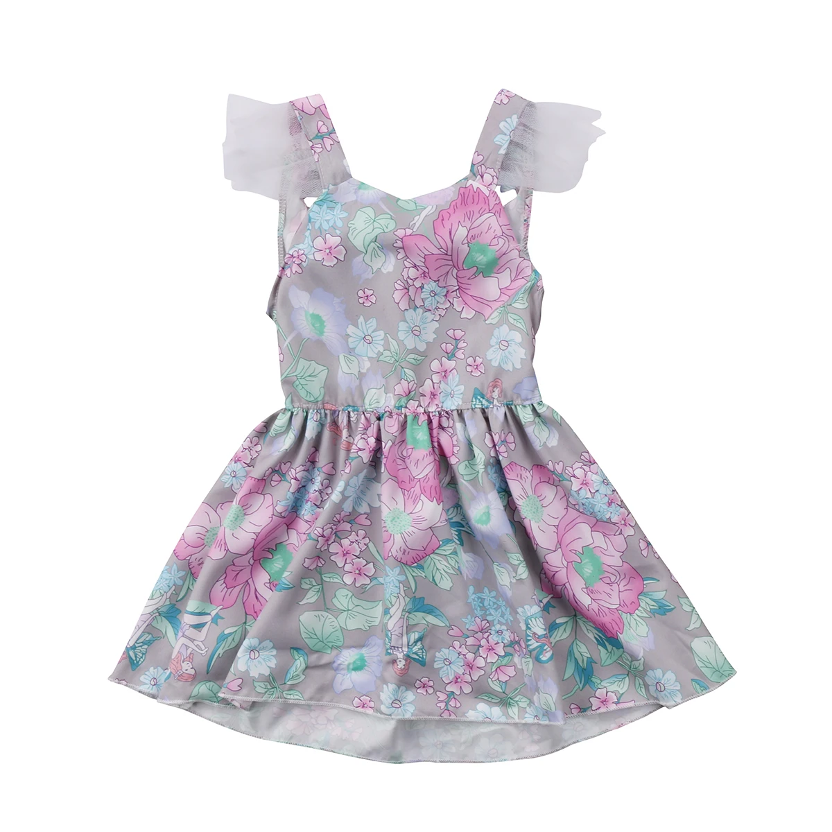 Summer Baby Girl Floral Dress Newborn Infant Baby Girls Flower Backless