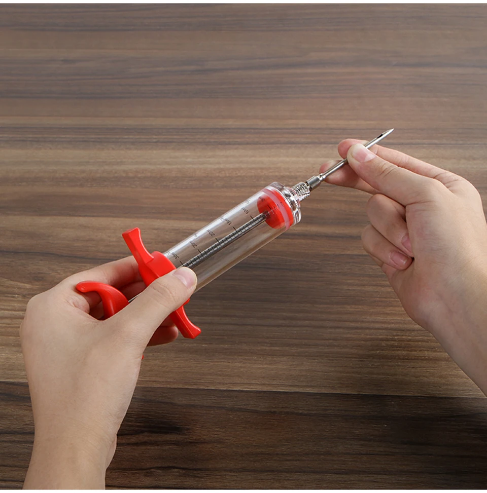 Multi- function Condiment syringe flavoring condiment red wine syringe meat injectors 21.5*7*3.5CM