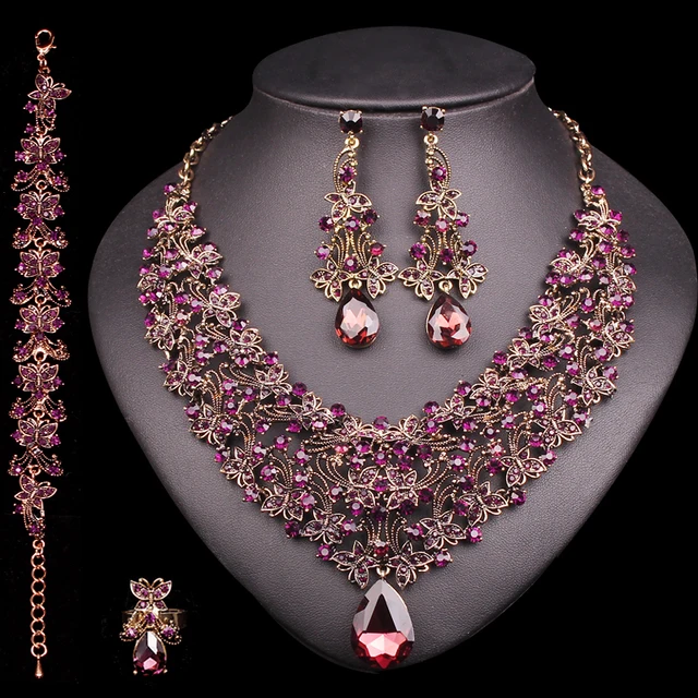 Vintage Necklace And Earrings Sets Indian Bridal Jewelry Sets Wedding Party Costume Jewellery Brides Accessories Gifts Vintage Necklace And Earrings Sets Indian Bridal Jewelry Sets Wedding Party Costume Jewellery Brides Accessories Gifts