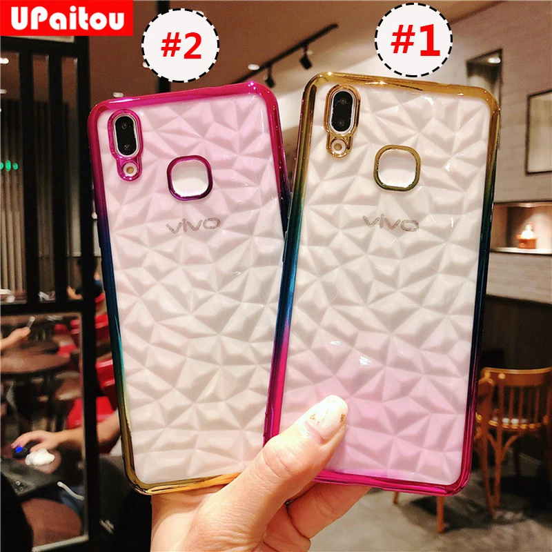 

UPaitou 3D Gradient Plating Solf TPU Phone Case For VIVO NEX A S X21 X21i UD V9 Youth Y85 Y83 Y81 Y71 X20 Plus V7 Y67 Y55 Y53