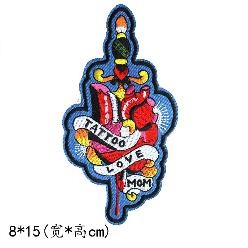 

Lot of 10 PCS Embroidery Patches LOVE TATTOO Punk 15cm*8cm Iron on
