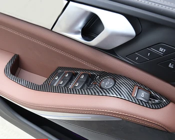 

LHD!!! Carbon Style 4PCS Car Accessories Window Adjustable Switch Buttons Frame Cover Trim ABS For BMW X5 (G05) 2019-2020
