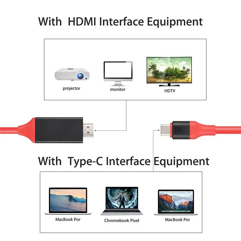 EastVita 2 м Тип C к HDMI кабель USB 3,1 к HDMI 4 к Кабель-адаптер для MacBook samsung Galaxy S9/S8/Note 9 huawei USB-C HDMI