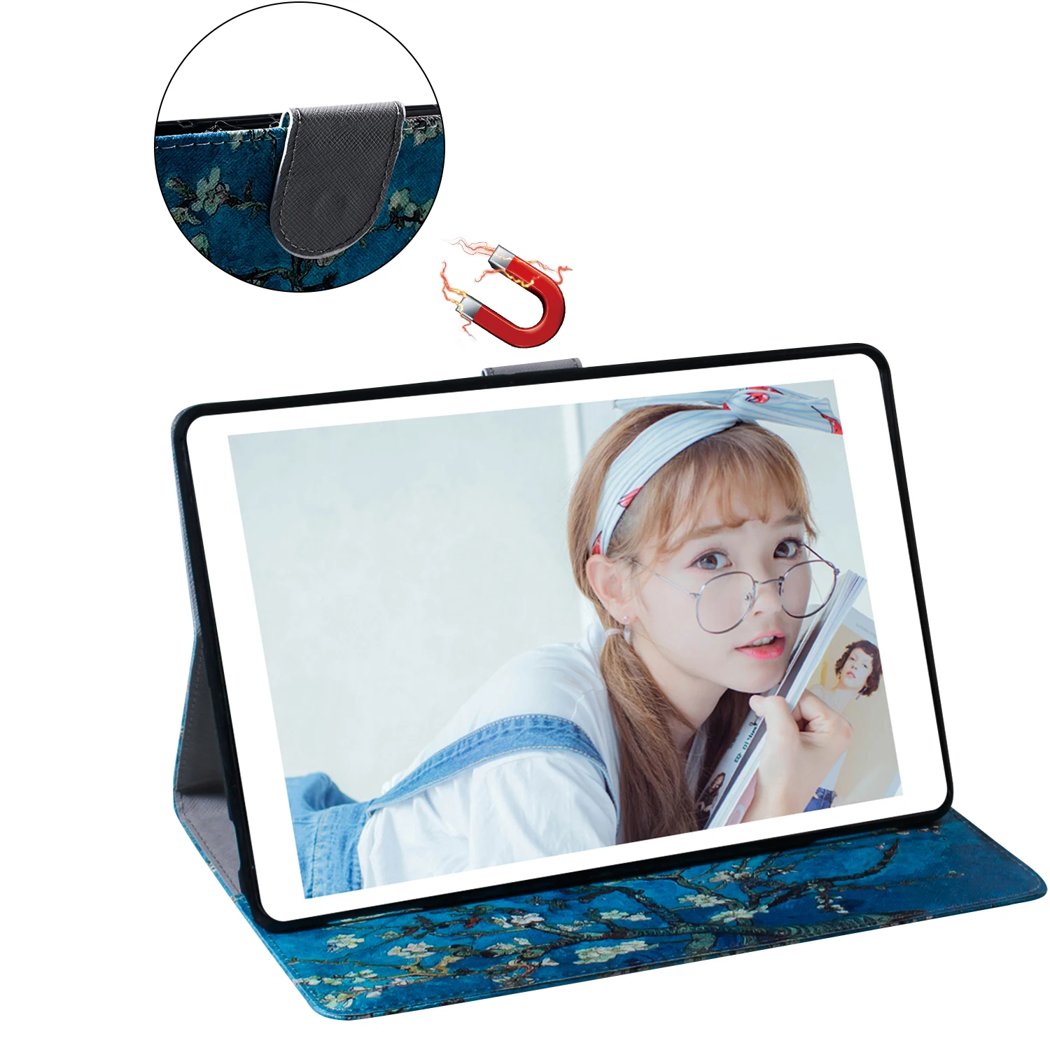 Mediapad T5 умный чехол панда Тигр Лев Флип Бумажник кожаный для Huawei 10 AGS2 W09/L09/L03/W19 1