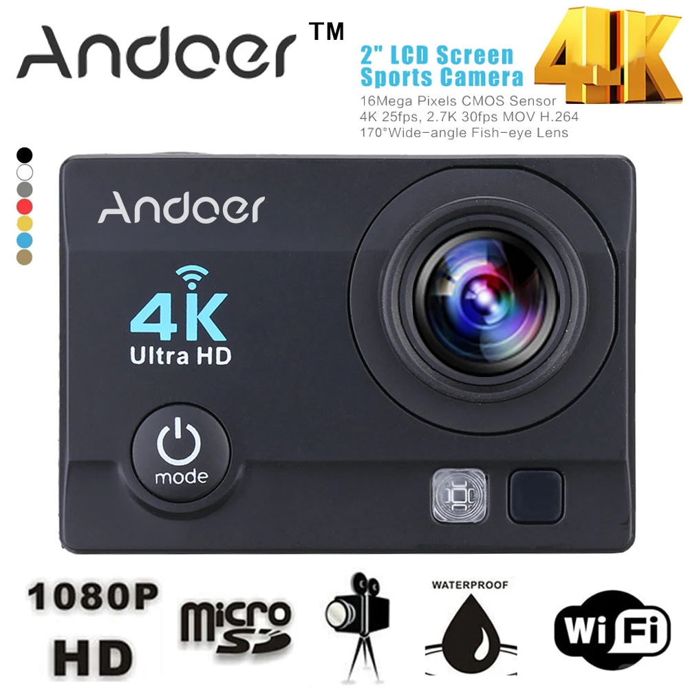 Andoer Q3H действие Камера " Wi-Fi 4 К 1080 P действие Камера Ultra HD Беспроводной Спорт действий Камера 16MP 170 широкоугольный Водонепроницаемый действие Камера
