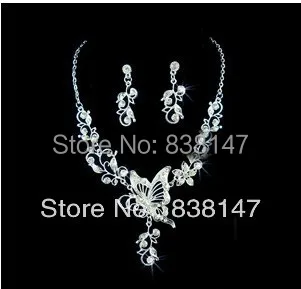 Белый кристалл бабочка ювелирные комплект серебро свадьба комплект|necklace batman|jewelry
