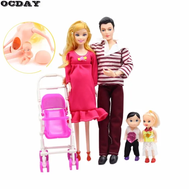 Cheap Doll Toys Family 5 People Dolls Suits 1 Mom /1 Dad /2 Little Kelly Girl /1 Baby Son Carriage Pregnant Doll Sylvanian Families Cheap Doll Toys Family 5 People Dolls Suits 1 Mom /1 Dad /2 Little Kelly Girl /1 Baby Son Carriage Pregnant Doll Sylvanian Families