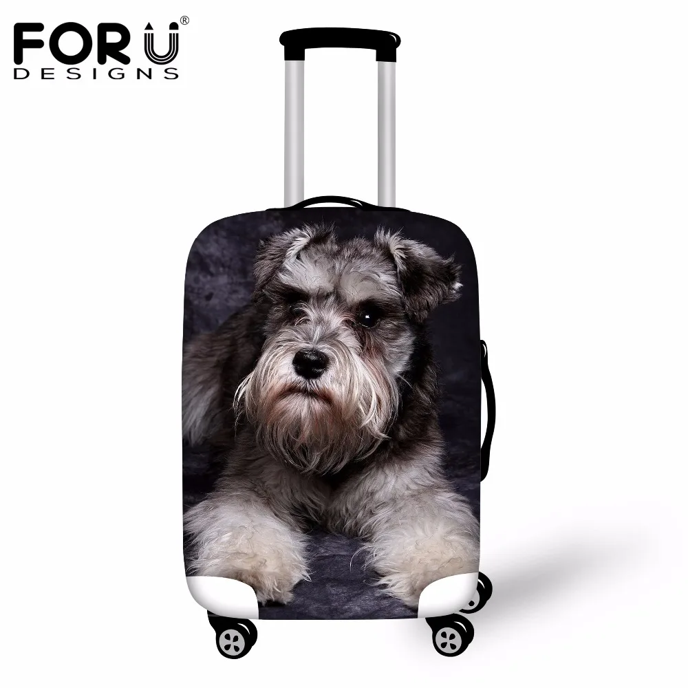 FORUDESIGNS, 3D Schnauzer, водонепроницаемый чехол для багажа, защитные пылезащитные Чехлы для собак, животных, Дорожный чемодан, чехол для 18-30 дюймов, чехлы