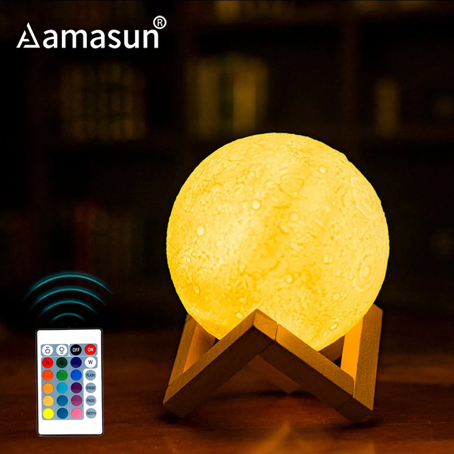 

3D Moon Lamp Night Light Children Gift Color Change Touch Sensor Light USB Rechargeable Table Night Lamp Home Decor Lampara Luna
