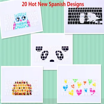 

Design ESP Spanish Keyboard Skin Cover 2016 new hot For Macbook Mac Book 13 15 EU UK Europe Silicone Laptop Keyoboard Protector