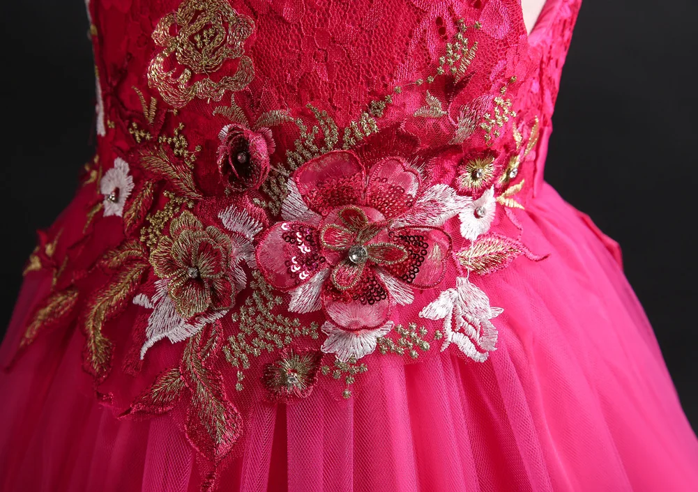 Детское кружевное многослойное платье на выпускной для принцессы Сетчатое фатиновое платье торжественное платье вечерние платья для танцев на свадьбу Size110-170