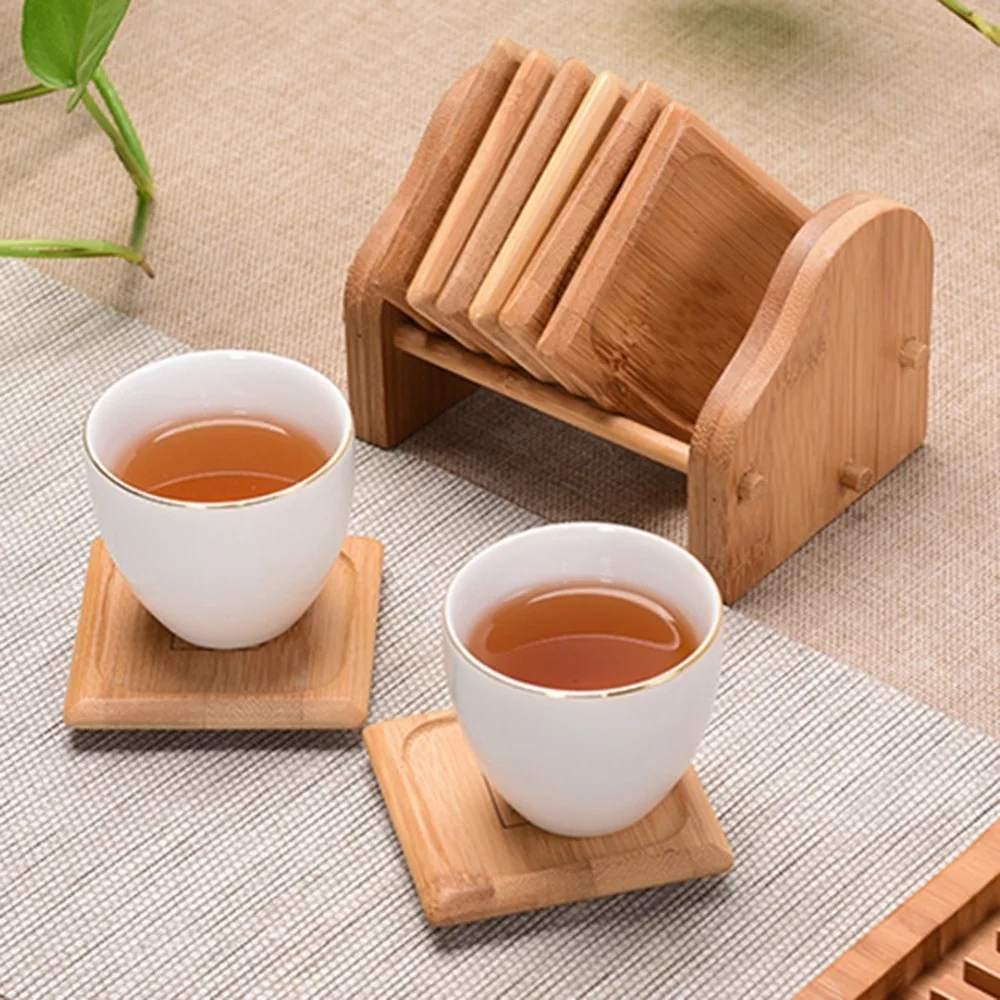 

New Machining Custom Made Tea Accessories Bamboo Suit Round Tea Coaster