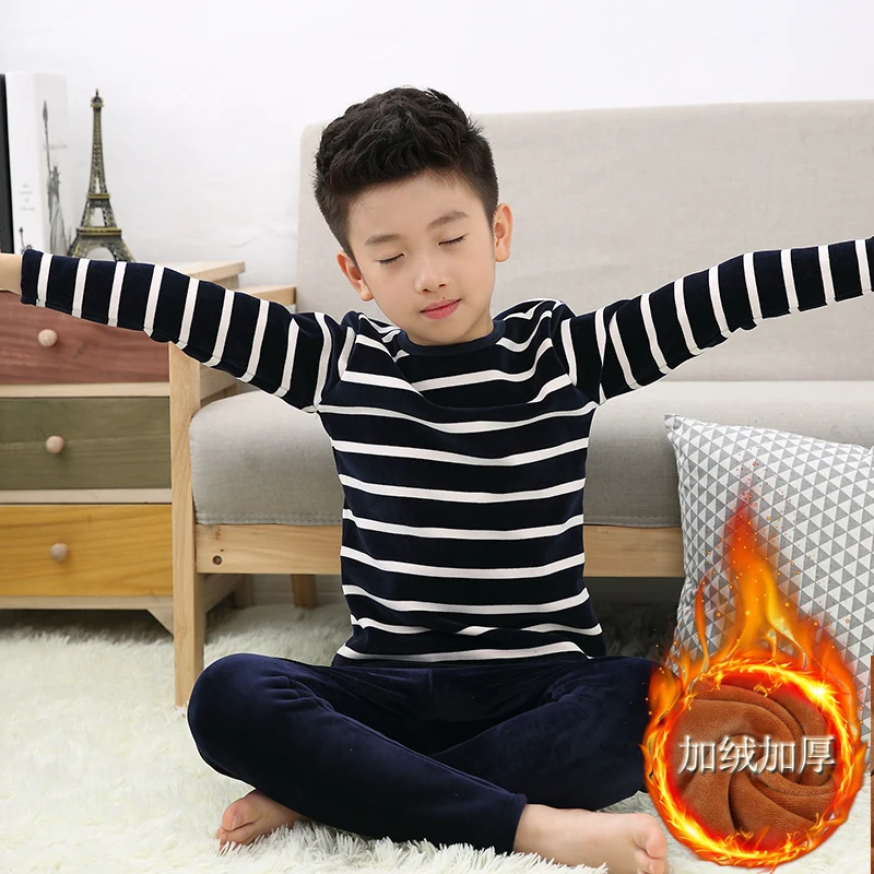

Children's underwear suit for children with warm clothing and thickening and thickening in winter for 11-13 years old suit