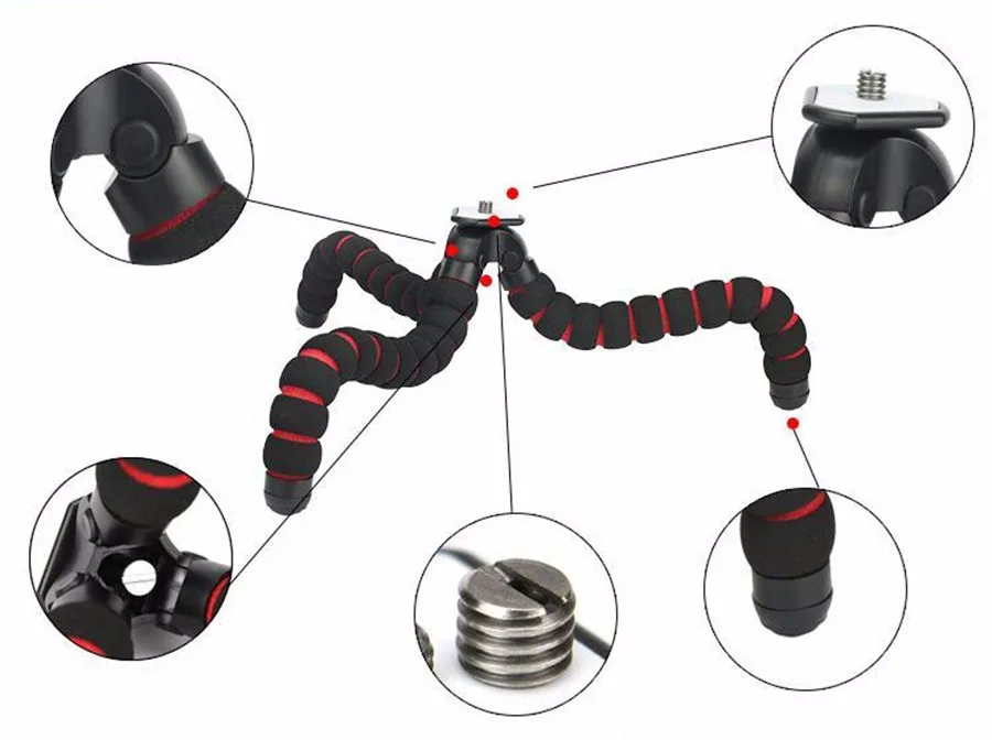 SANGER губка Tripode маленькая средняя большая камера Осьминог штатив+ крепление адаптер подставка+ зажим для телефона для Xiaomi Yi GoPro SLR camer
