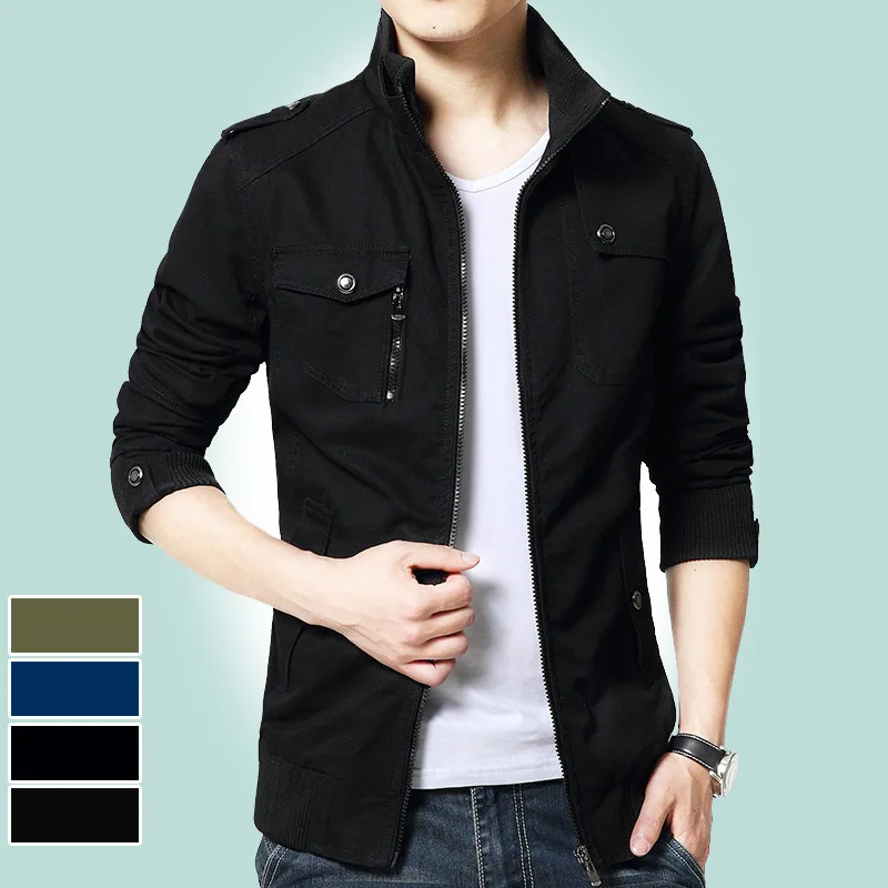 European and American men's jacket 2019 new fashion spring jacket men's jacket casual outdoor sports slim 4 color M-4XL European and American men's jacket 2019 new fashion spring jacket men's jacket casual outdoor sports slim 4 color M-4XL