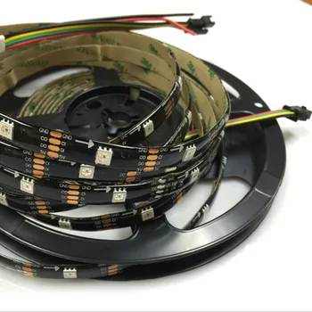

YIYANG 5M Black PCB DC 5v Pixels Magic Color LED Strips Waterproof APA102 Addressable Smart LED Strip 30leds/m Build in Chips