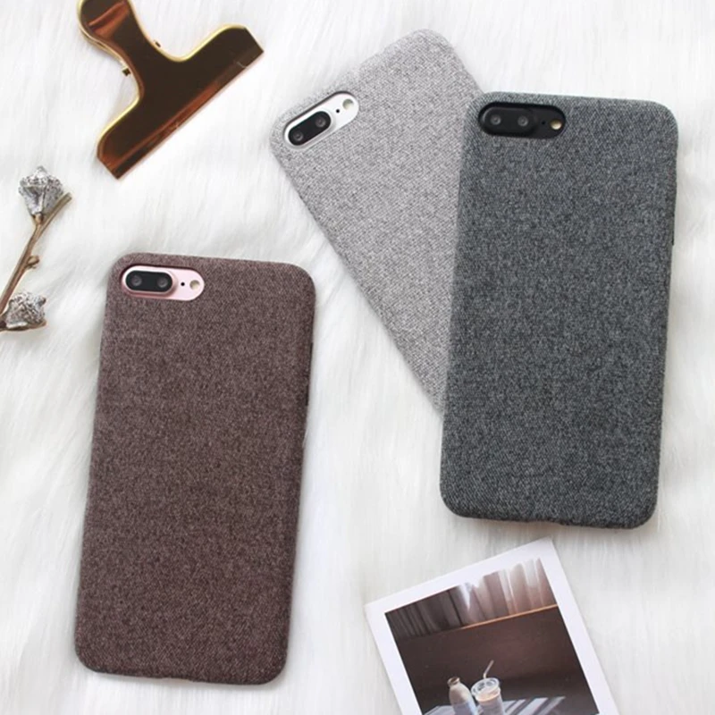 

Warm Fuzzy Phone Case For iPhone XS Max Case Retro Soft Cloth Skin Solid Color Back Cover For iPhone 6 6S 7 8 Plus X XR XS Case