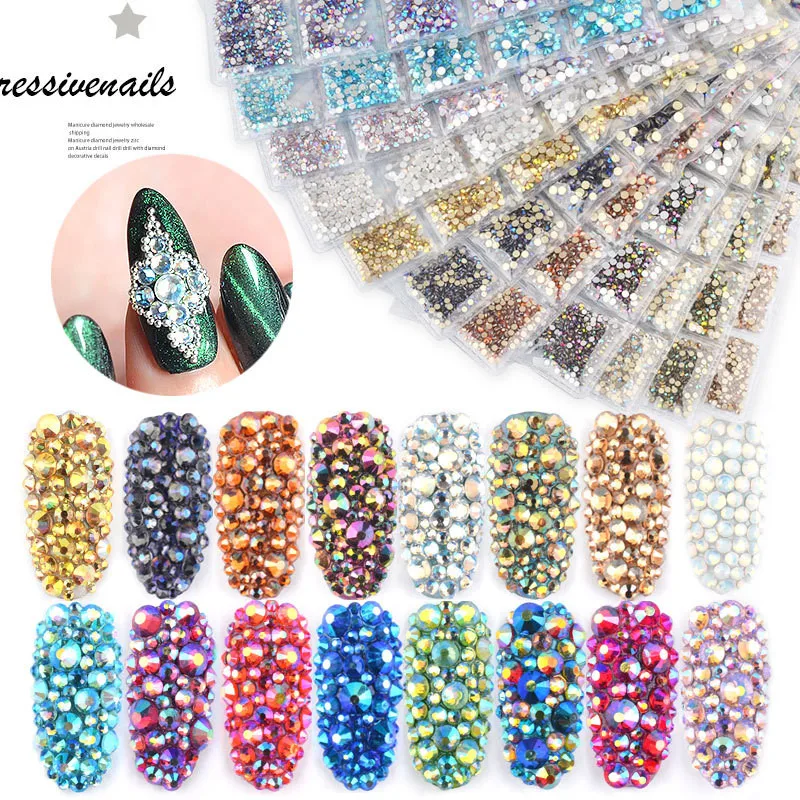 Nail Art Rhinestones Glitter Diamond Crystal Gems 3D Tips DIY Decoration