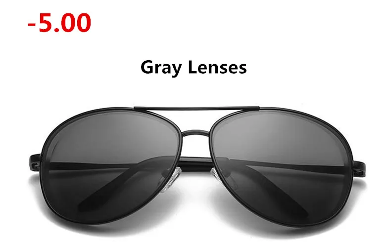 SPH-1,0-1,5-2,0-2,5-3,0-4,5-5,0-6,0 готовые поляризованные очки для близорукости мужские близорукие оптические очки - Цвет линз: Gray Myopia 500