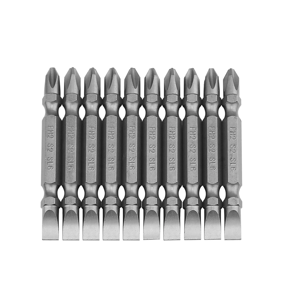 DEKO SCRE05 10 шт., безопасность, бит, шестигранная отвертка, бит S2, сталь, 1/4 дюймов, шестигранный хвостовик, набор драйверов, длина 65 мм