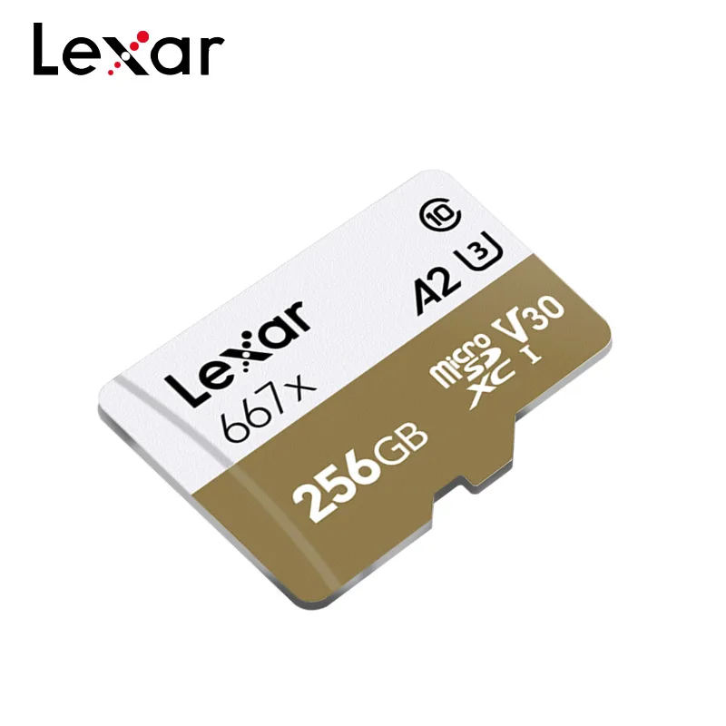 Lexar Профессиональный 667x microSDXC UHS-I слот для карт памяти 128 ГБ 256 ГБ 64 Гб V30 A2 микро SD карты C10 100 МБ/с. TF карта для Full-HD 3D 4K