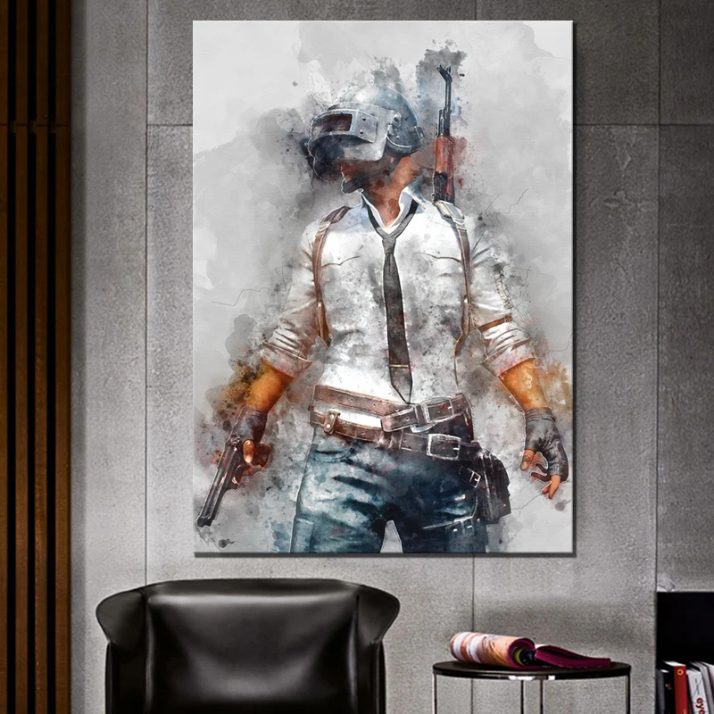  1 Piece PUBG PLAYERUNKNOWNS BATTLEGROUNDS Game Poster Artwork Canvas Painting Wall Art for Home Dec