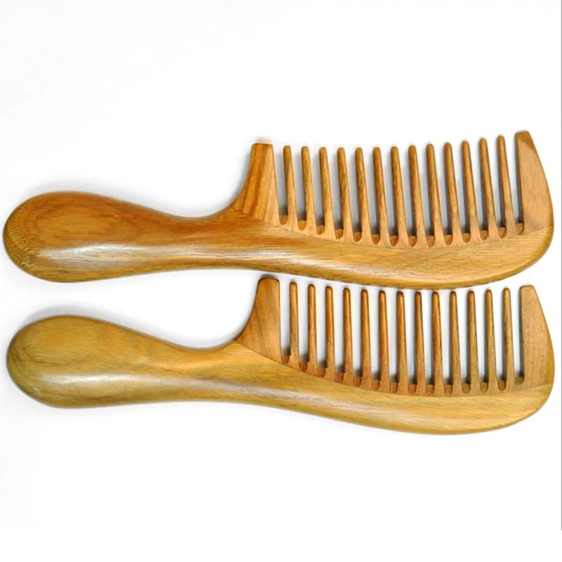 

ming cheng Pure Nature hand made Sandalwood comb anti-static with widen and narrow tooth wood brush