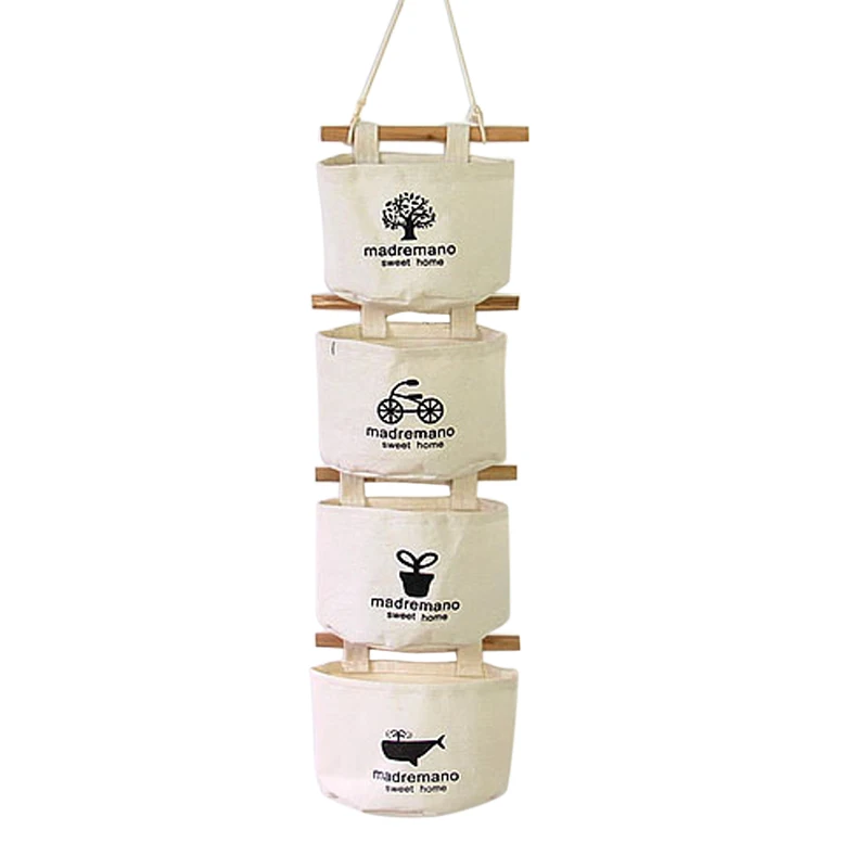 

Hoomall Wall Hanging Storage Bags Organizer Navy Linen Closet Hanging Storage Bag 20x14cm 1Set(4PCs)