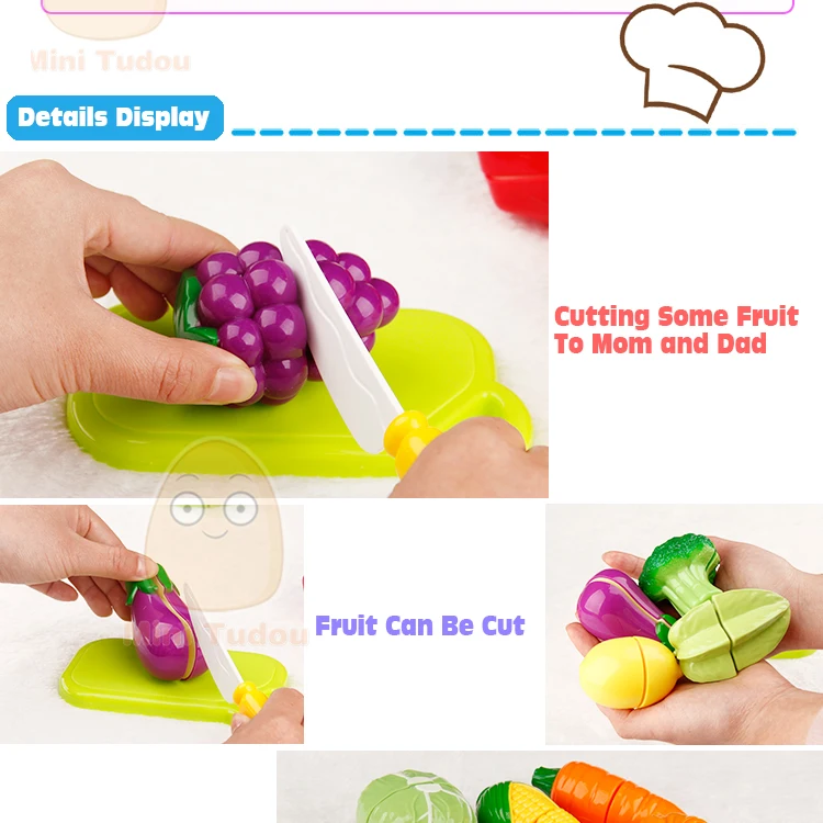 Minitudou 14 шт. пластиковые разрезать овощи игрушка детский игрушечный миксер играть миниатюрные фрукты для девочек и мальчиков