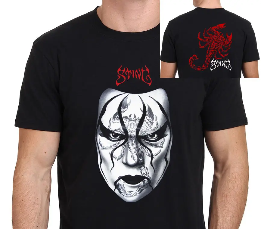 اللدغة العقرب المصارعة الرجال السود t-shirt قمزة حجم s-3xl