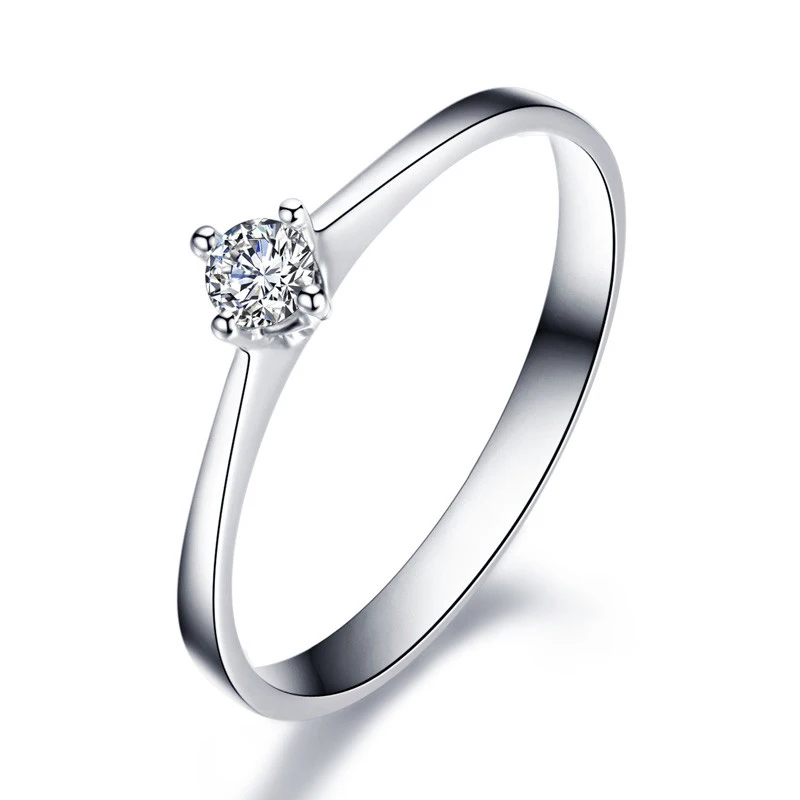 ANI 18 К белый/желтый/розовое золото(AU750) Женское Обручальное кольцо 0,1 карат сертифицированное SI Solitiare круглое кольцо c настоящим бриллиантом anillos mujer
