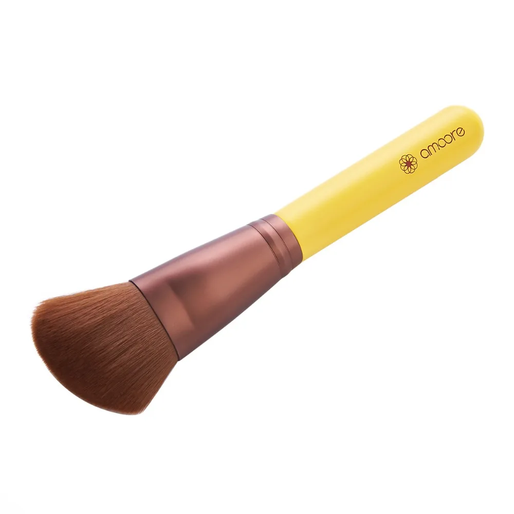 amoore Makeup Brush Angled Round Brush Wooden Handle Brush Makeup Synthetic Brush Cosmetics Makeup Tools Kits Foundation Brush (2)
