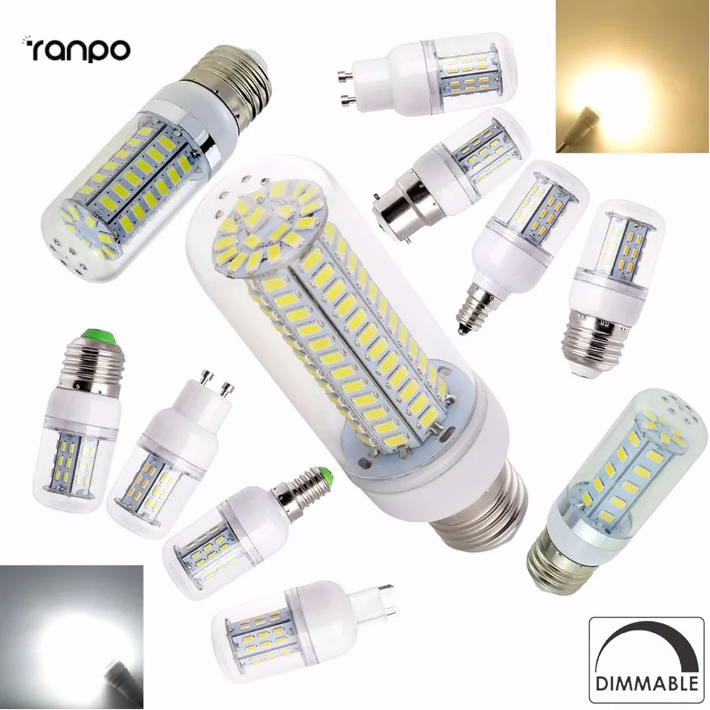 Сверхъяркая диммируемая светодиодсветодиодный лампа E12 E14 E27 GU10 G9 B22 SMD 5730/4014 9 Вт 12