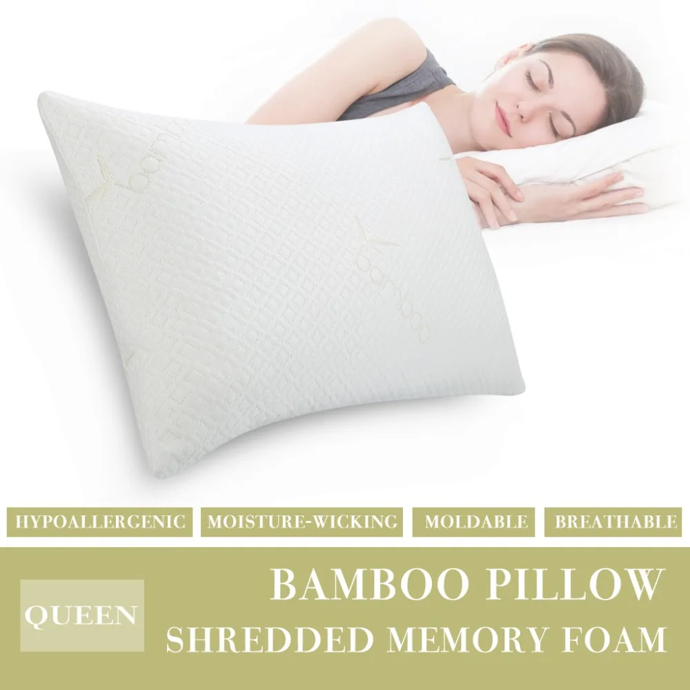 Golden Linens U Shape Full Body Bamboo Pillow with Zipper Removable Cover