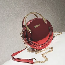 Новинка, женские круговые сумки на плечо из ПУ кожи, круглые однотонные сумки-мессенджеры с жесткой цепочкой, студенческие модные сумки через плечо на молнии