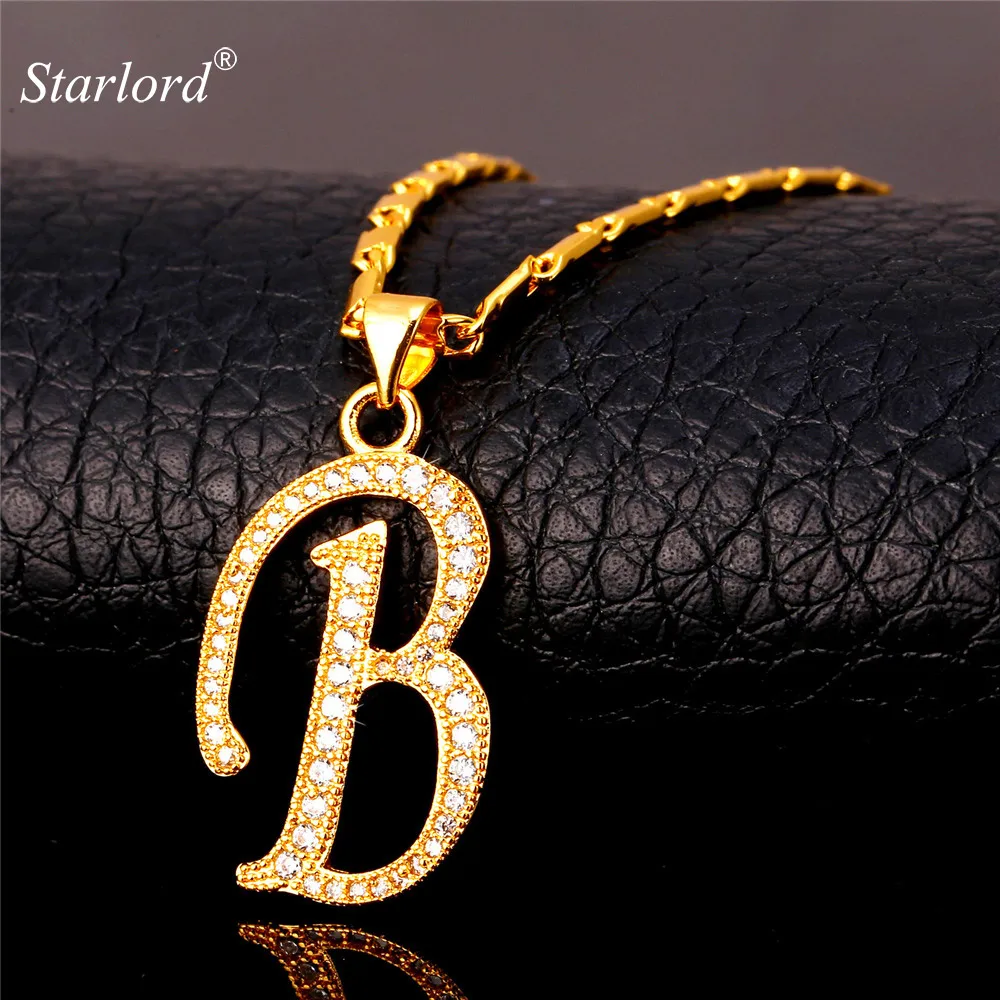 Initiale B Lettre Pendentifs & Colliers WomenMen Cadeau Personnalisé