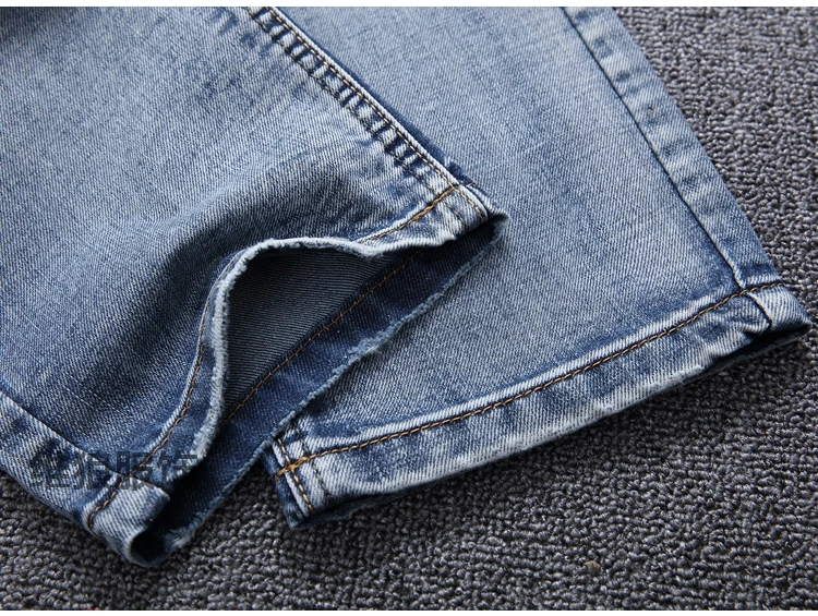 Мужские джинсы в вогнутом стиле; молодежные повседневные Прямые брюки; маленькие и большие размеры; мужские брюки